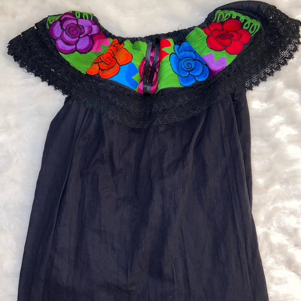 Mexican style flower blouse
